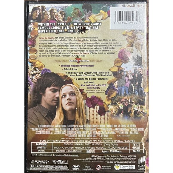 Across the Universe (DVD, 2008) 2-Disc Deluxe PG-13 Beatles Musical Evan Rachel - Picture 2 of 4